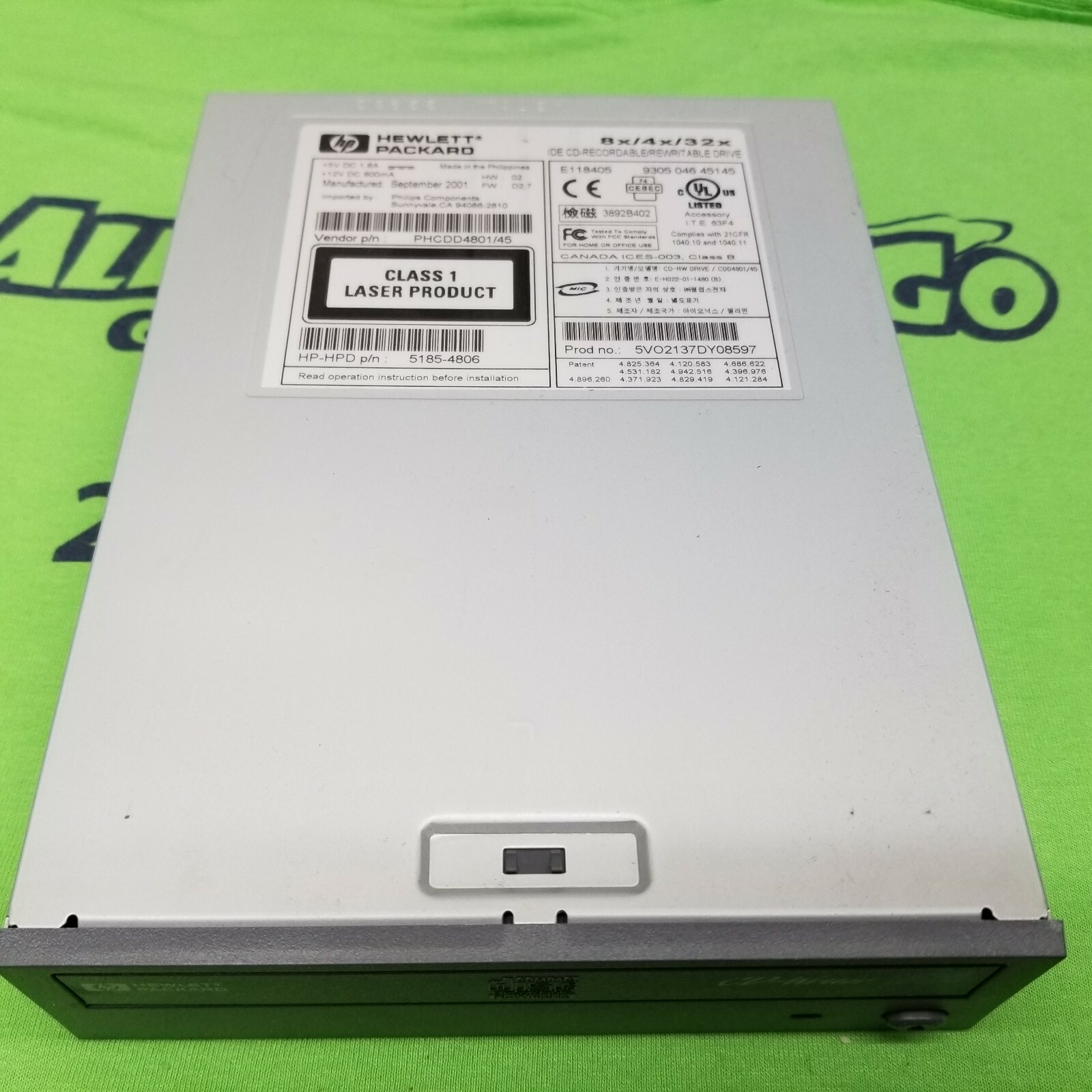 HP 8X/4X/32X INTERNAL IDE CDR-RW DRIVE - PHILIPS PHCDD4801/45 
