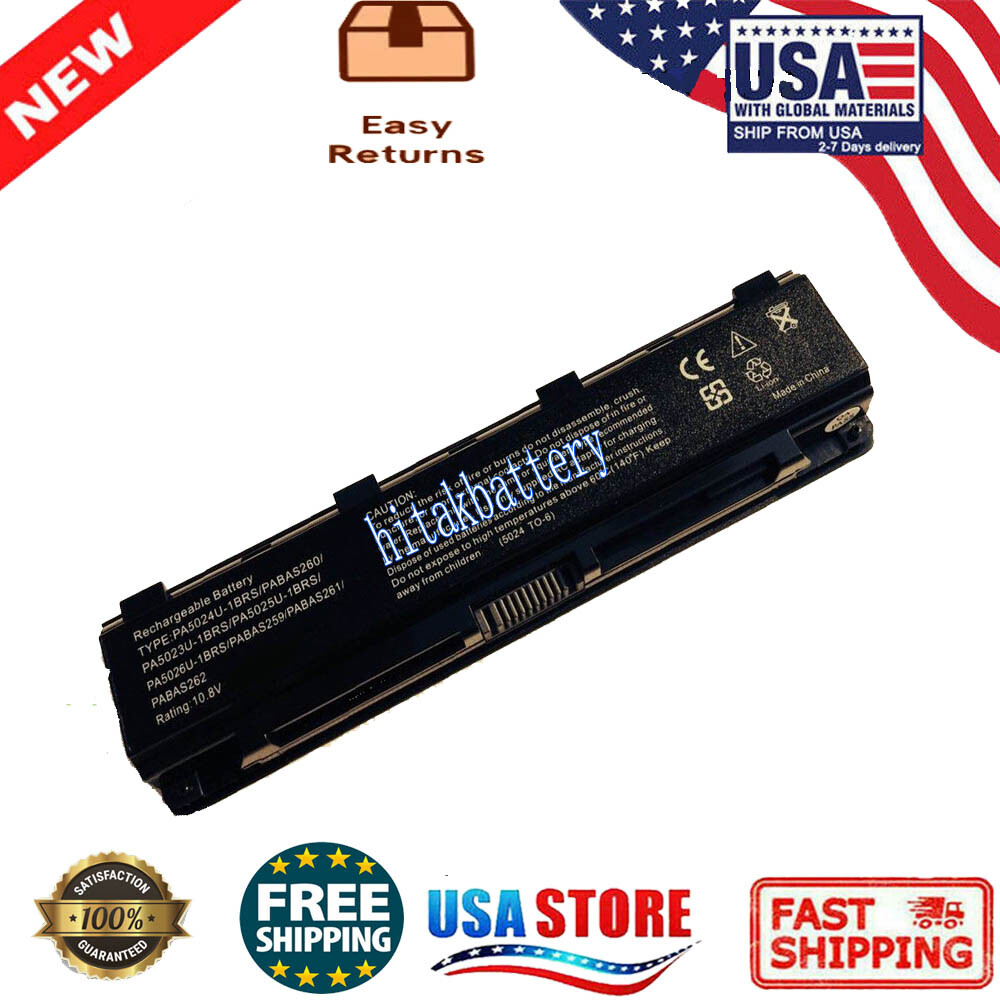 Battery for Toshiba Satellite PA5024U-1BRS C850 C855 C855D C55 PA5109U-1BRS US