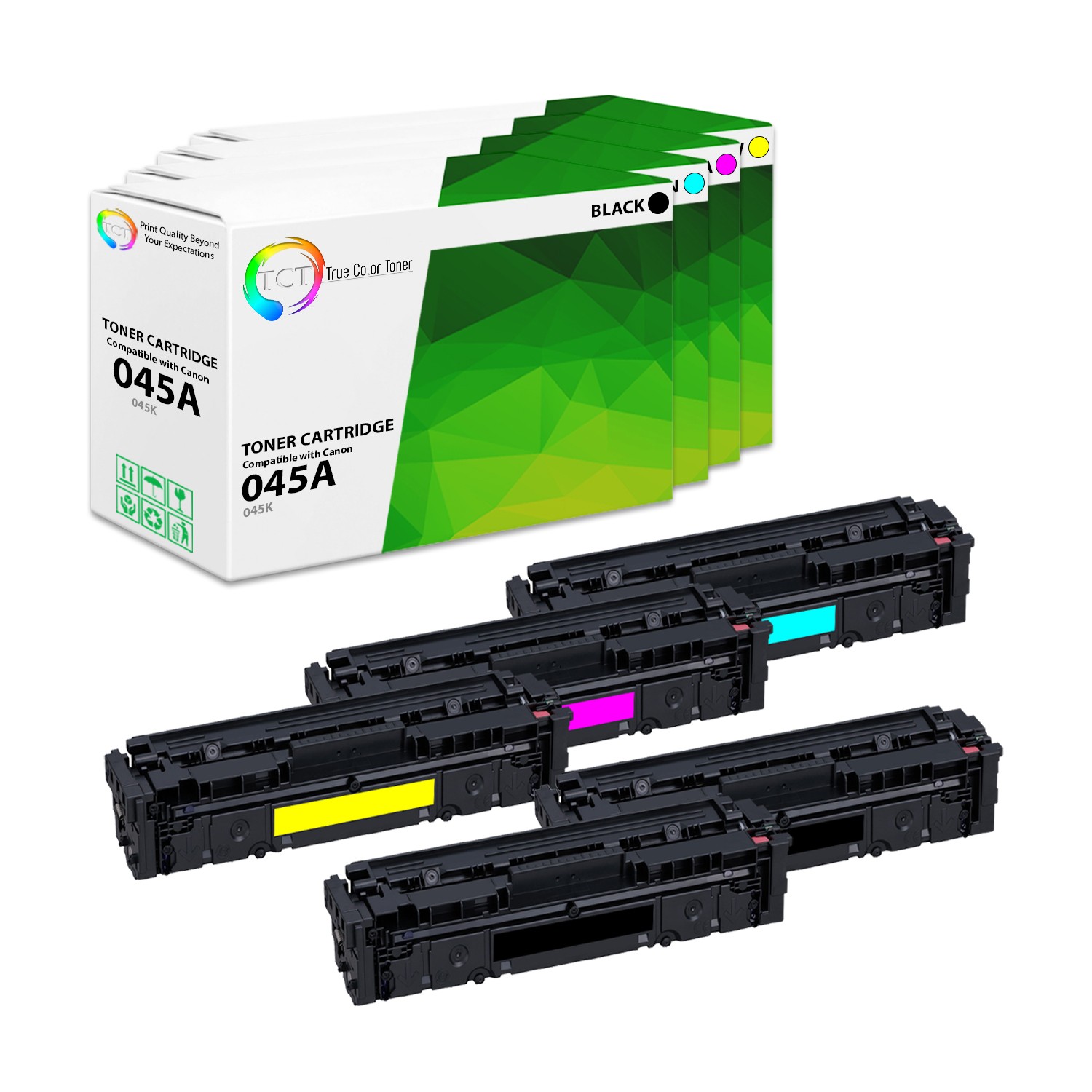 5Pk TCT 045 For Canon MF634cdw MF632cdw LBP612cdw Compatible Toner (BK C M Y)