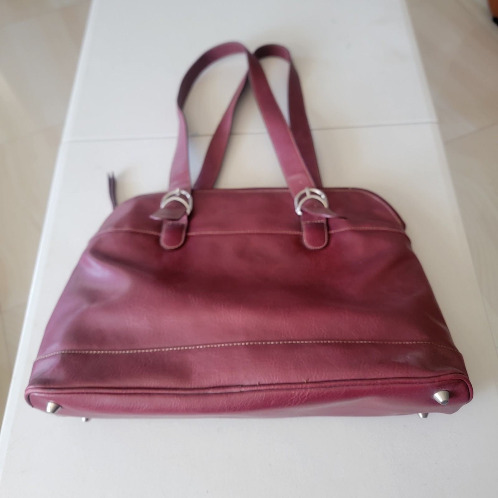 Agenda by Franklin Covey Computer Purse Briefcase Burgundy 