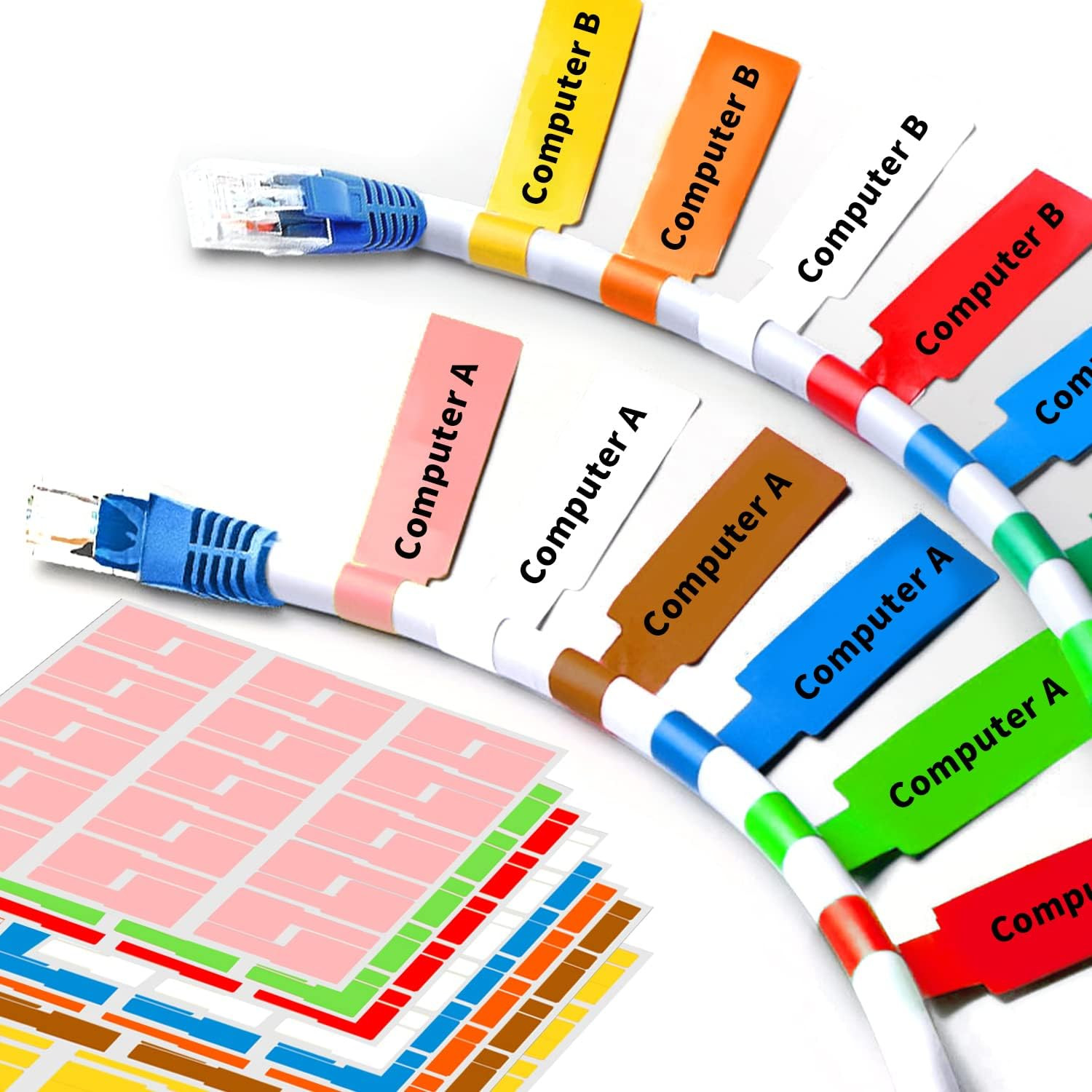 8 Sheet 240 Pcs Cable Labels for Management