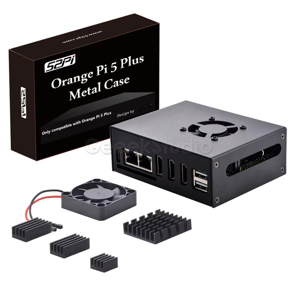 GeeekPi Metal Case with Cooling Fan Heatsinks for Orange Pi 5 Plus