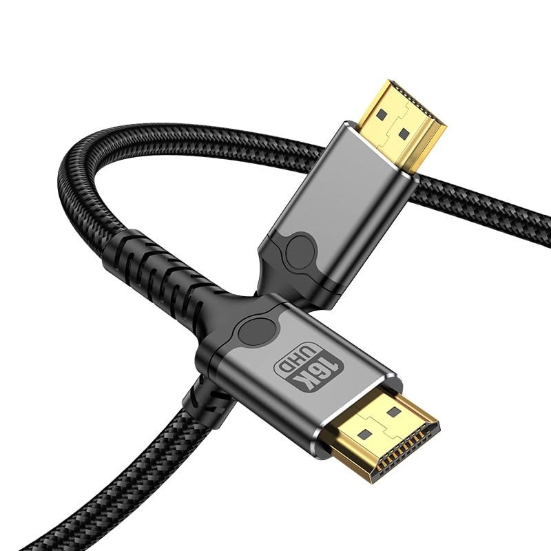 DERSUR 16K HD 2.2 Cable 10FT, 80Gbps Certified Ultra High Speed Grey