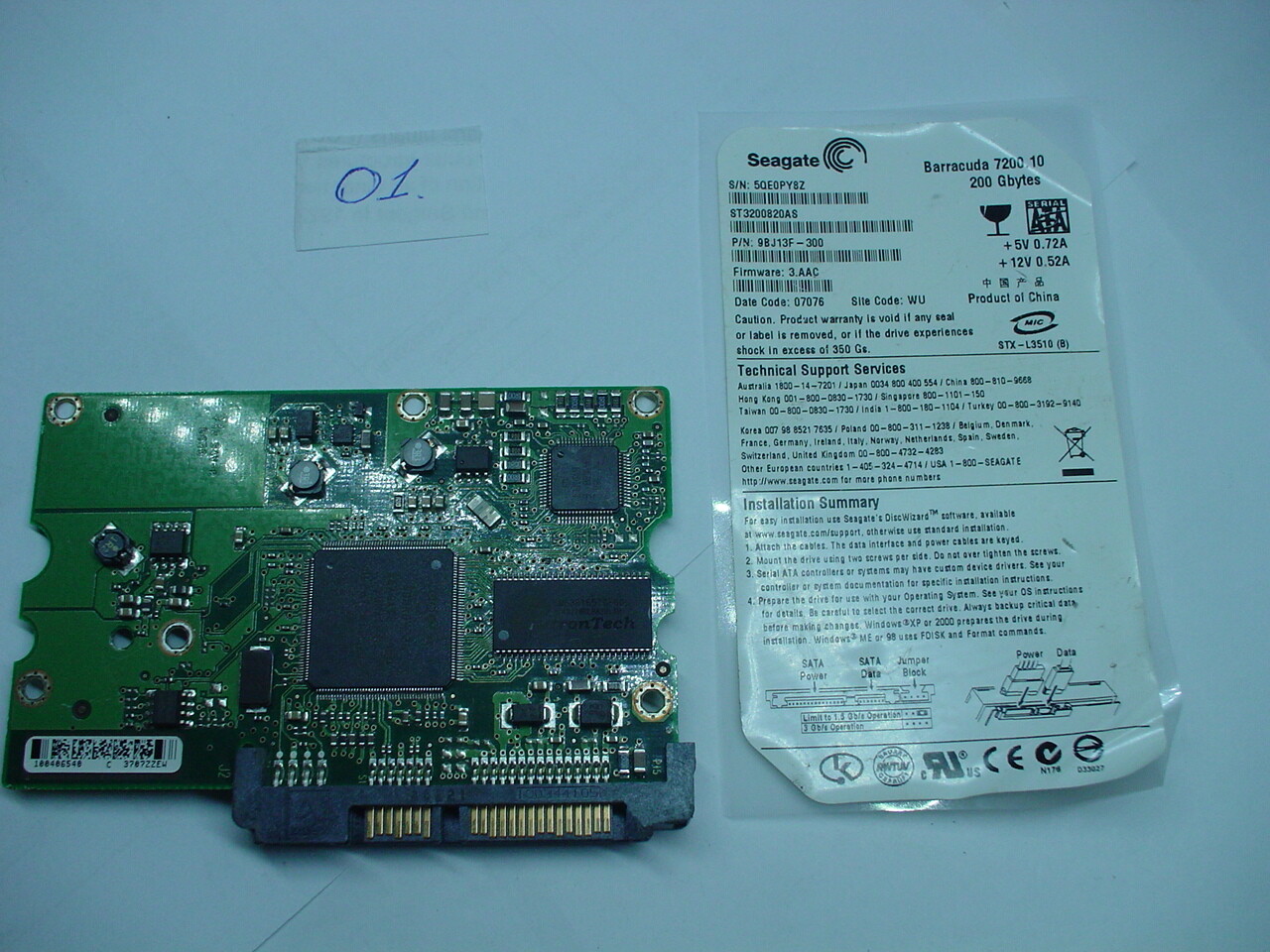 Seagate Barracuda 3.5" WORKING SATA IDE PCB CONTROLLER DONOR BOARD TESTED 