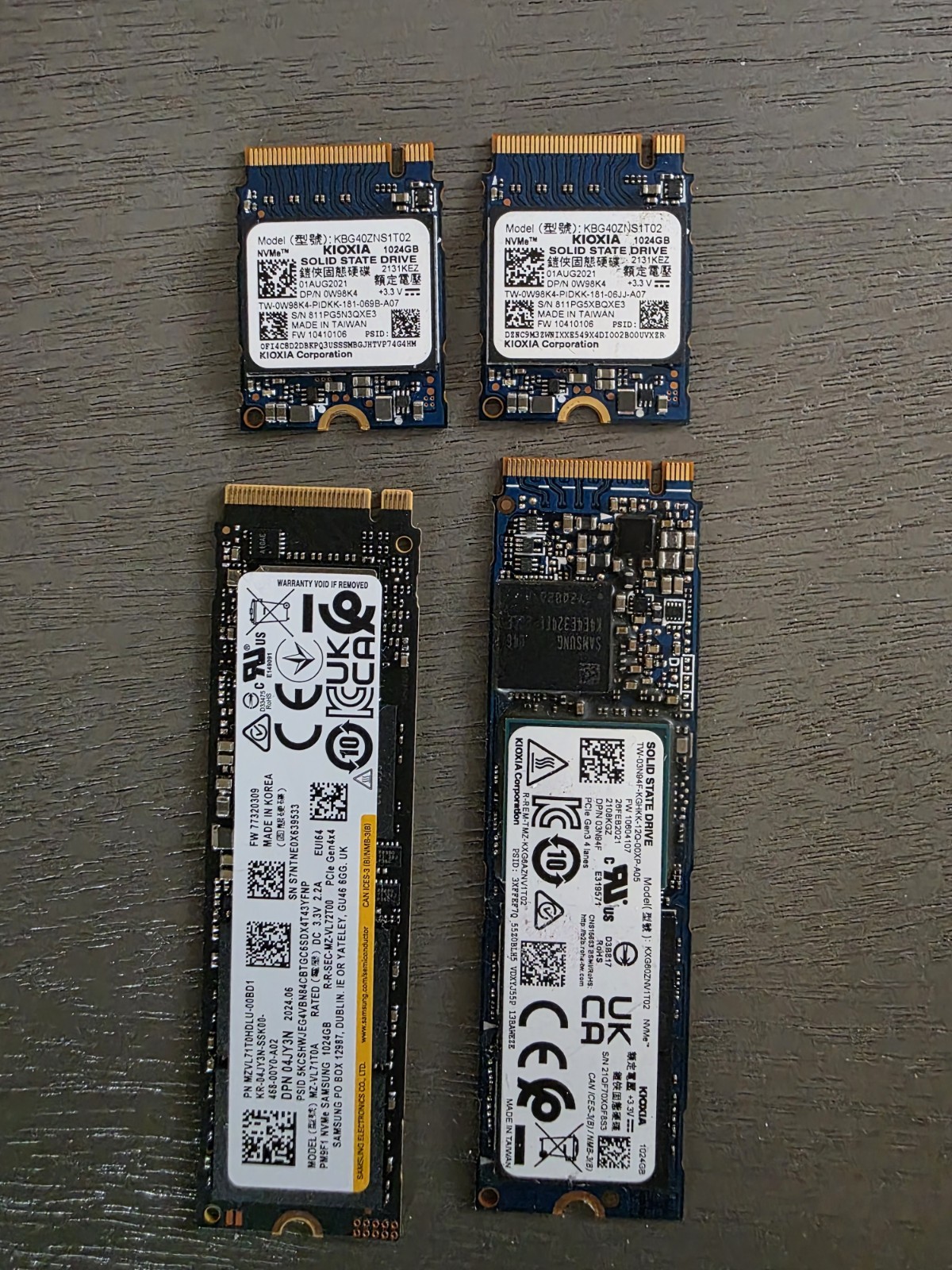 Lot Of 4x 1TB Nvme SSDs