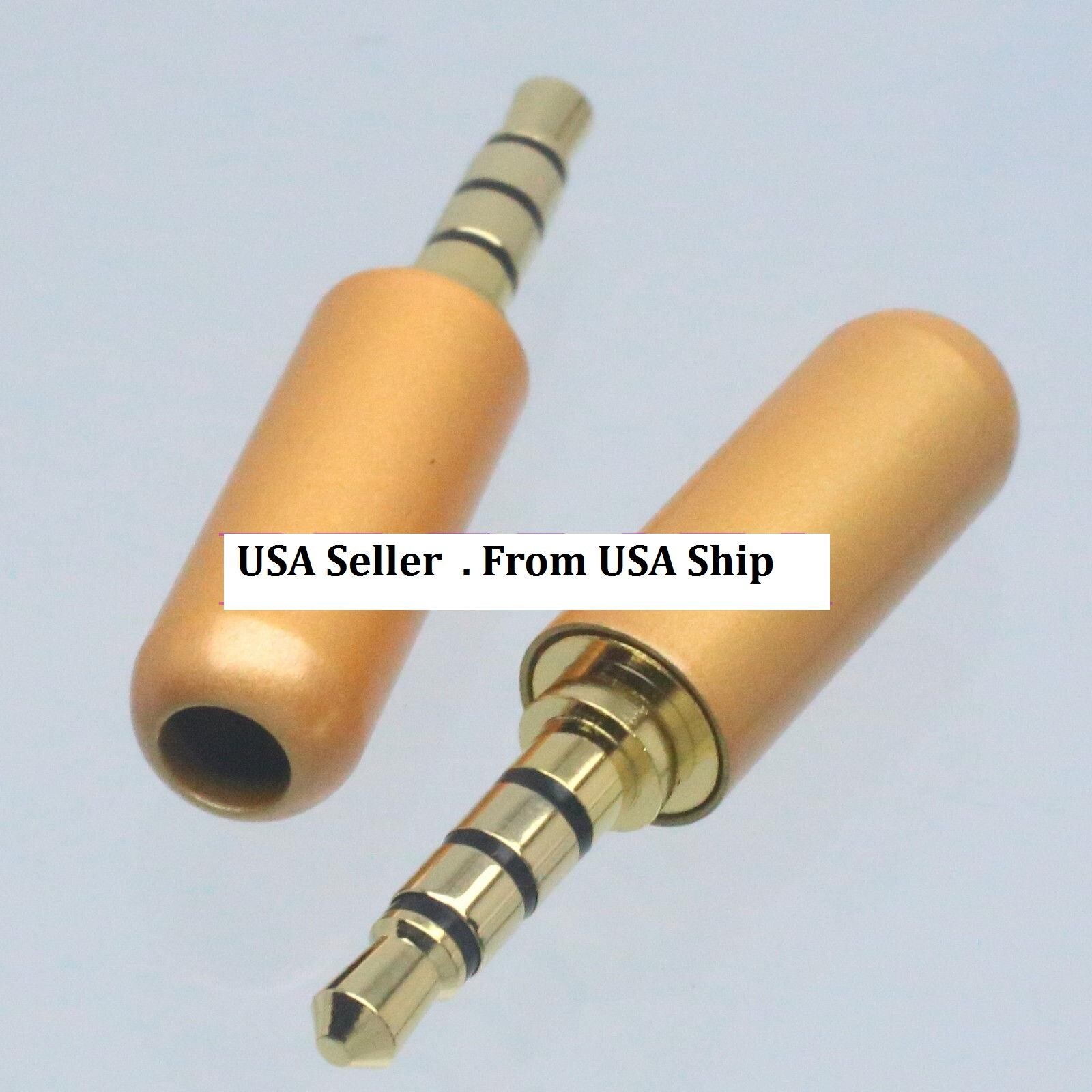 5-PACK High-Quality 3.5mm 1/8" Stereo TRRS 4-Pole Male Plug Connector, Orange US