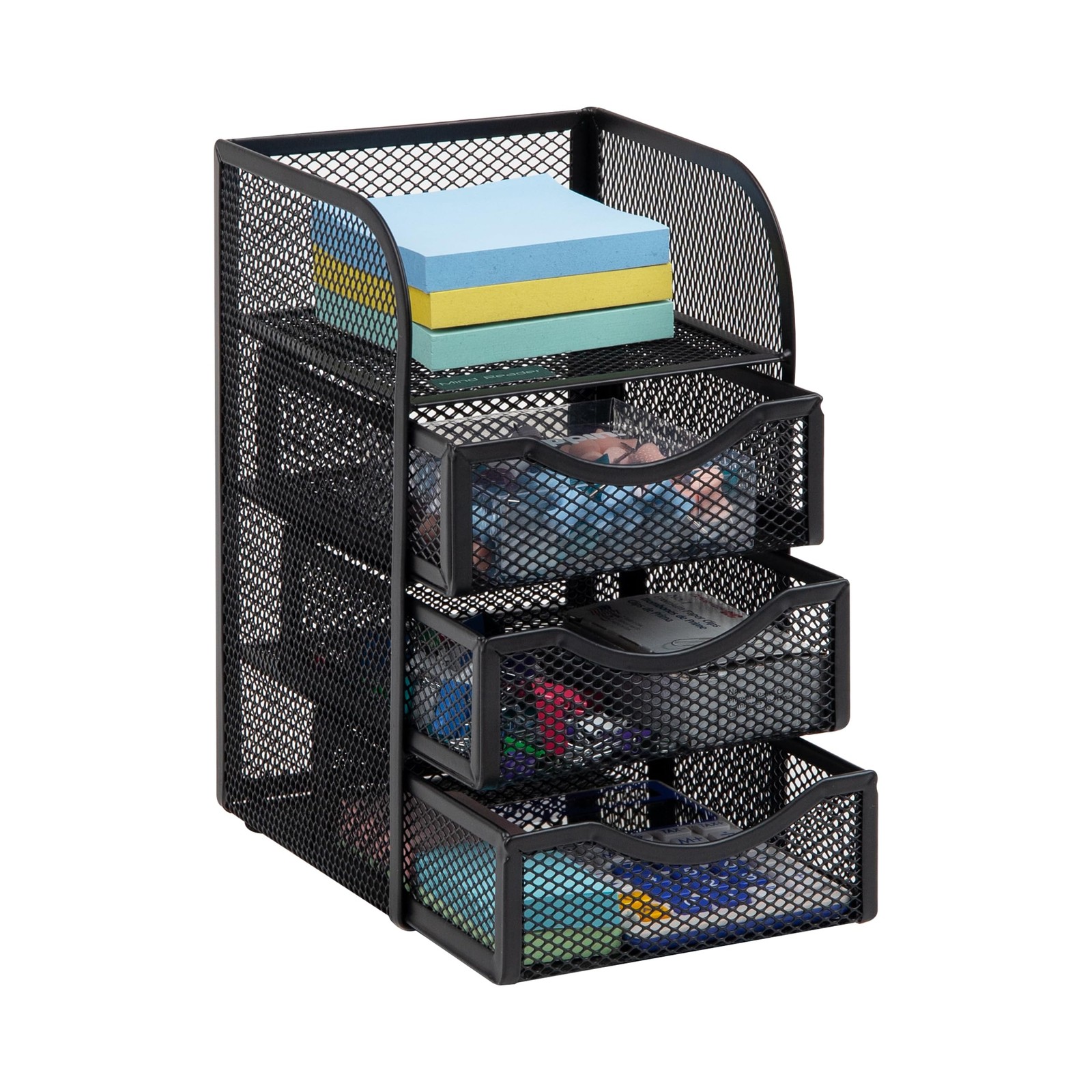 Storage Basket Desktop Organizer Metal Mesh 4.75 L 5 W 8 H Black Mind Reader