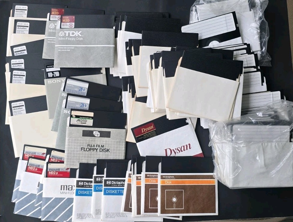 133 UNUSED Vintage 5.25" Floppy Disks Blank Maxell TDK Sony Fuji DD HD NOS Lot