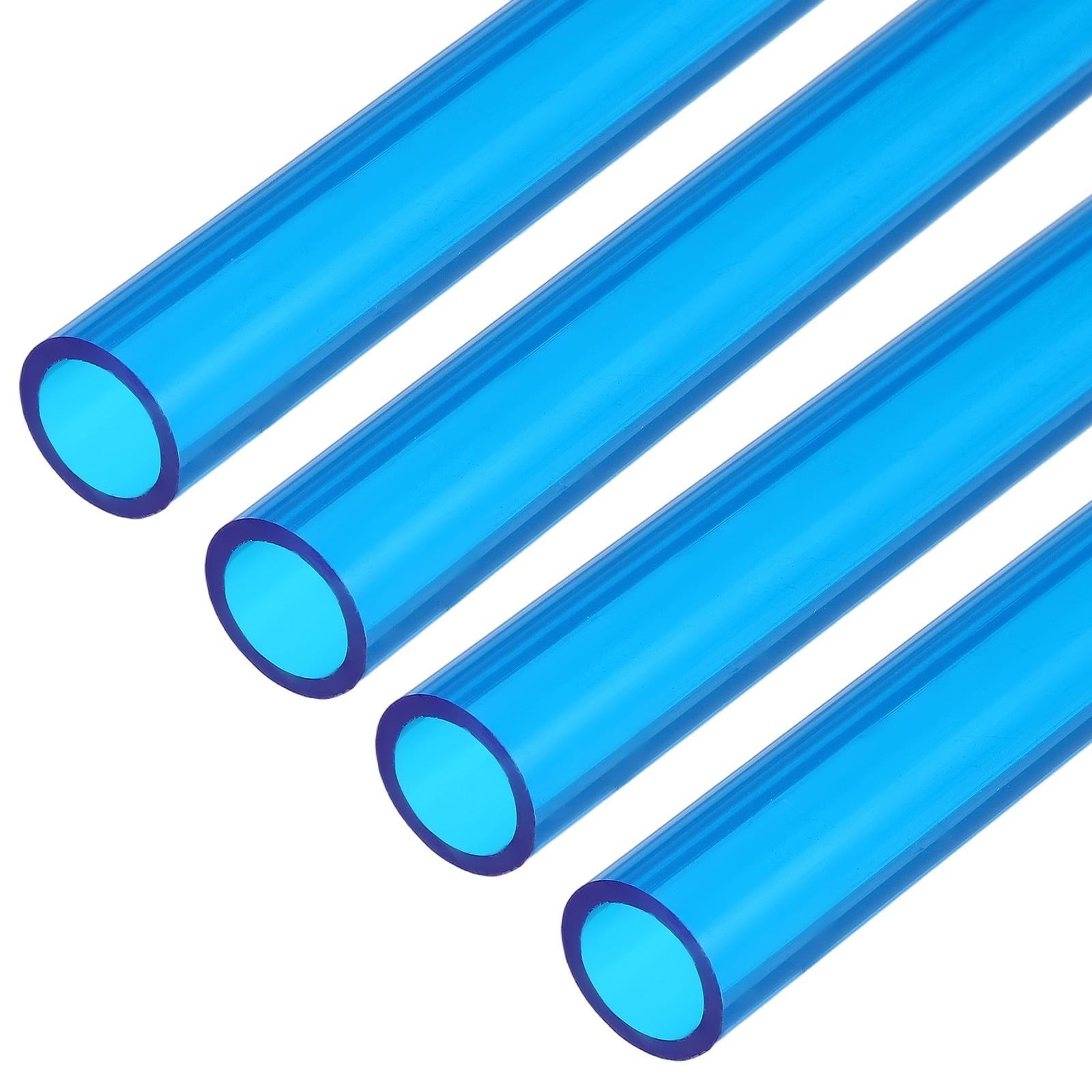 4Pcs Hard Water Cooling Tube, 10mm ID 14mm OD 0.5 Meter Long PETG Hose, Blue