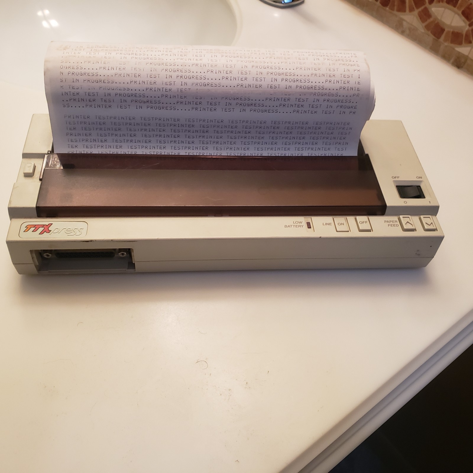 TTXpress Thermal Printer and parallel cable for the Tandy Model 100 Computer. B