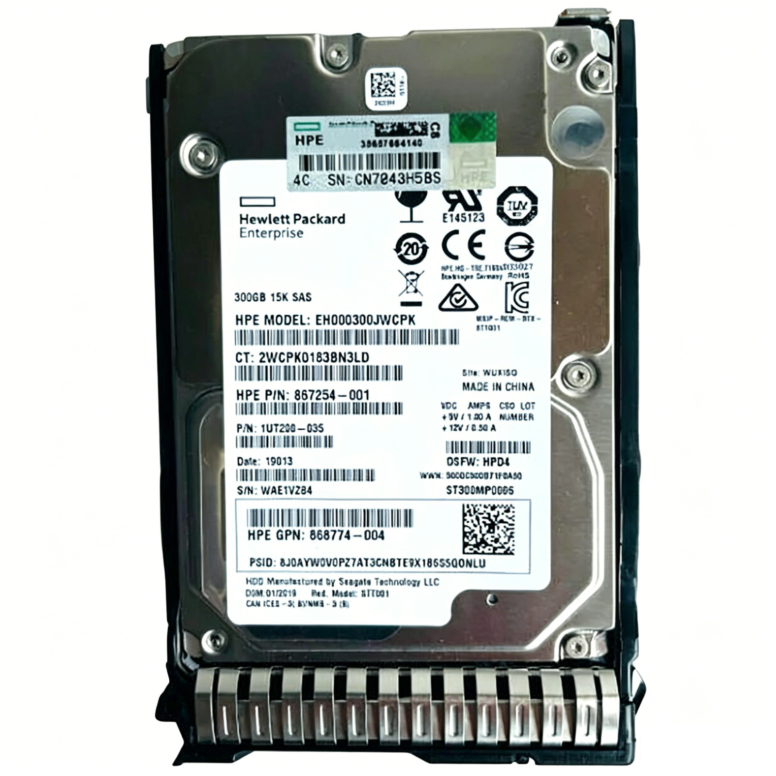 New HP HDD Hard Drive 759208-B21 759546-001 300GB 12G SAS 15K rpm SFF 2.5" SC
