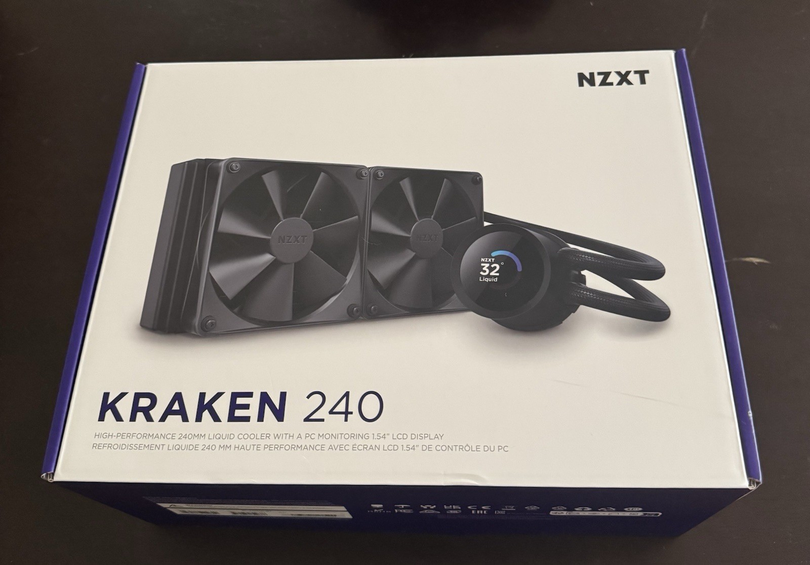 NZXT Kraken 240 240mm Liquid CPU Cooler AIO LCD Display Black LGA/AM