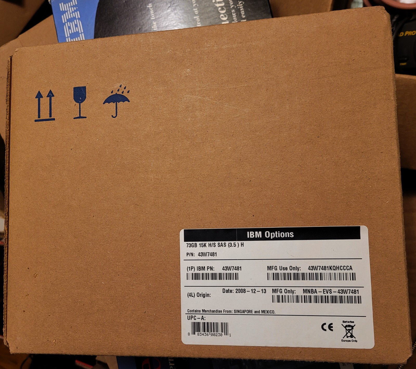 NEW NIB IBM 43W7481 System X 73GB 15K U320 3.5" H/S SAS HDD Hard Disk Drive