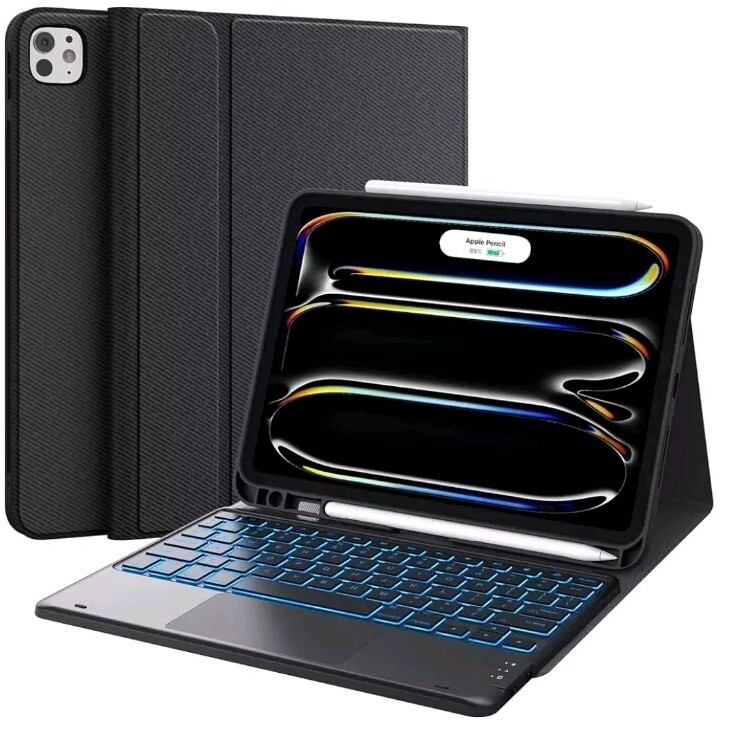 Chesona Black iPad Pro 11 Case Rechargeable Bluetooth Wireless Keyboard 