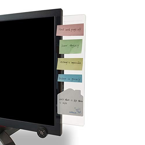 Acrylic Monitor Memo Boards 11x3.1 Inch Set of 2 Transparent Sticky Note Holders