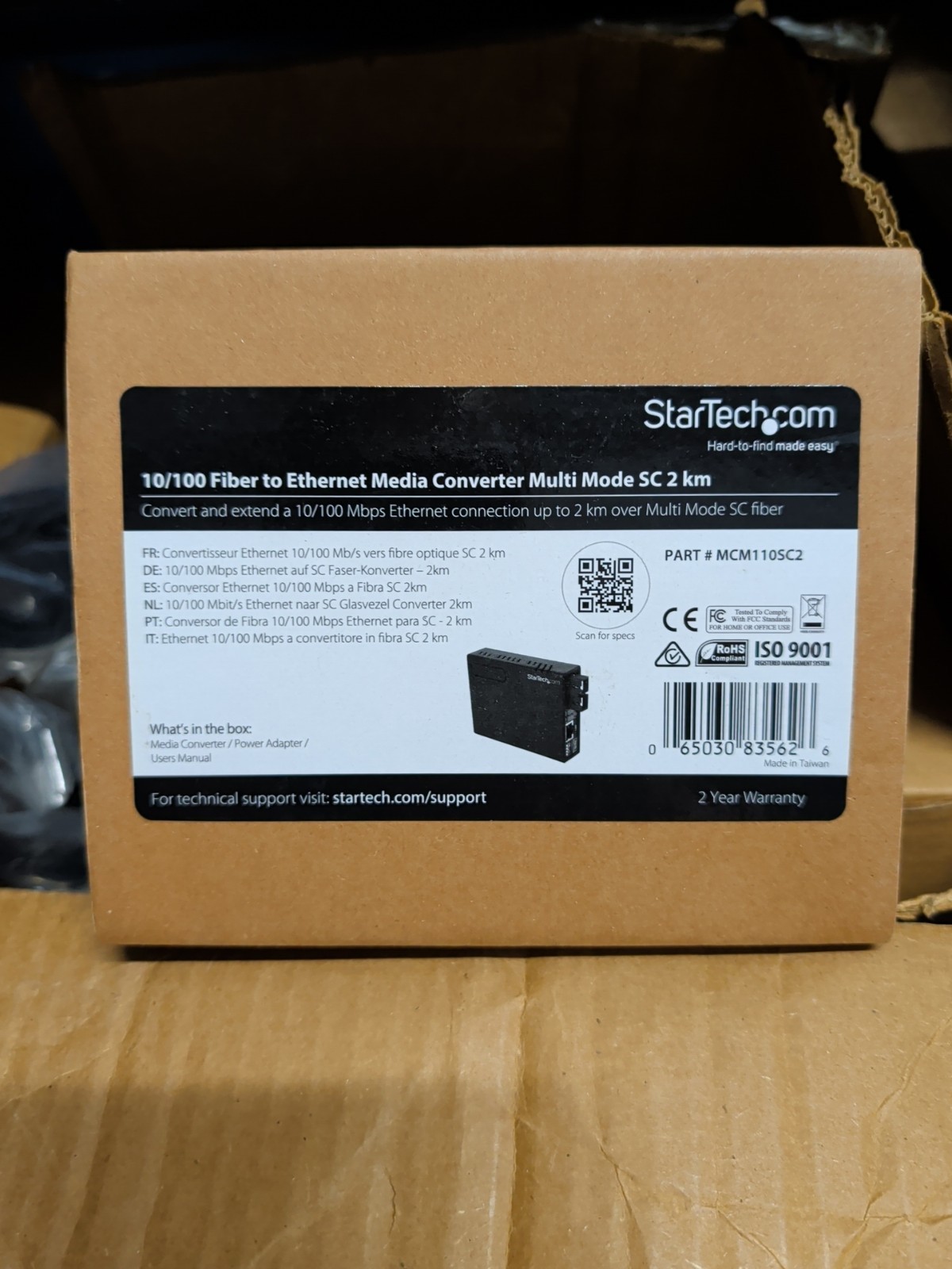 StarTech MCM110SC2 10/100Mbps Fiber to Ethernet Media Converter - Multi Mode - S