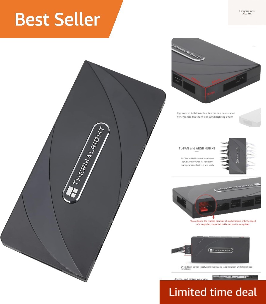 ARGB Fan Hub Controller: 8-Port 4 Pin for Superior Cooling & Aesthetic Lighting