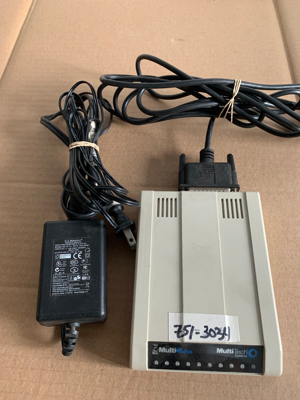 Multitech Systems MT5634ZBA 56Kbps Data/Fax USB Multi Modem - w/ AC ADAPTER