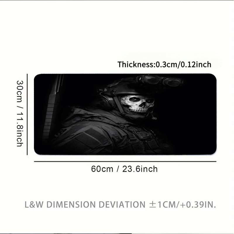 2D1pcs Skull Tactical Operator Rubber Mouse Pad XL Gaming Office Desk Mat Dura