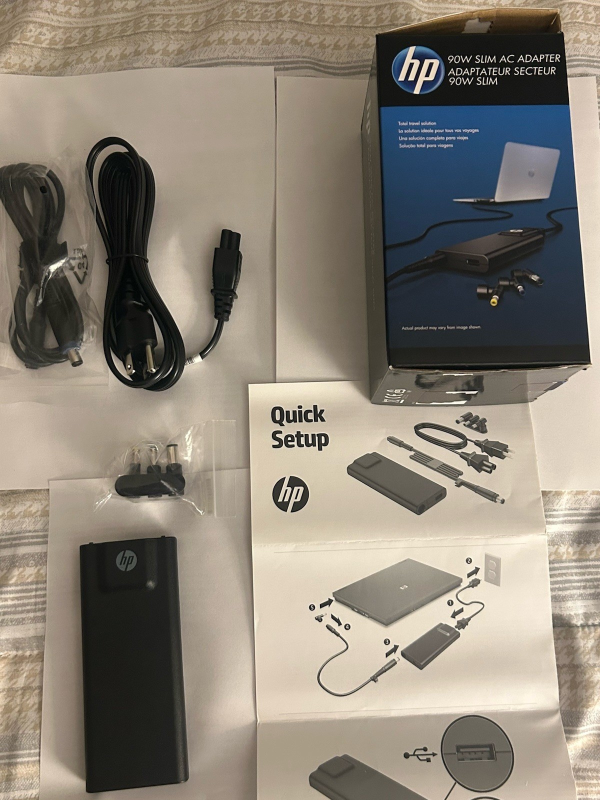 Genuine HP Slim Adapter with USB AC Adapter - power adapter - 90 Watt