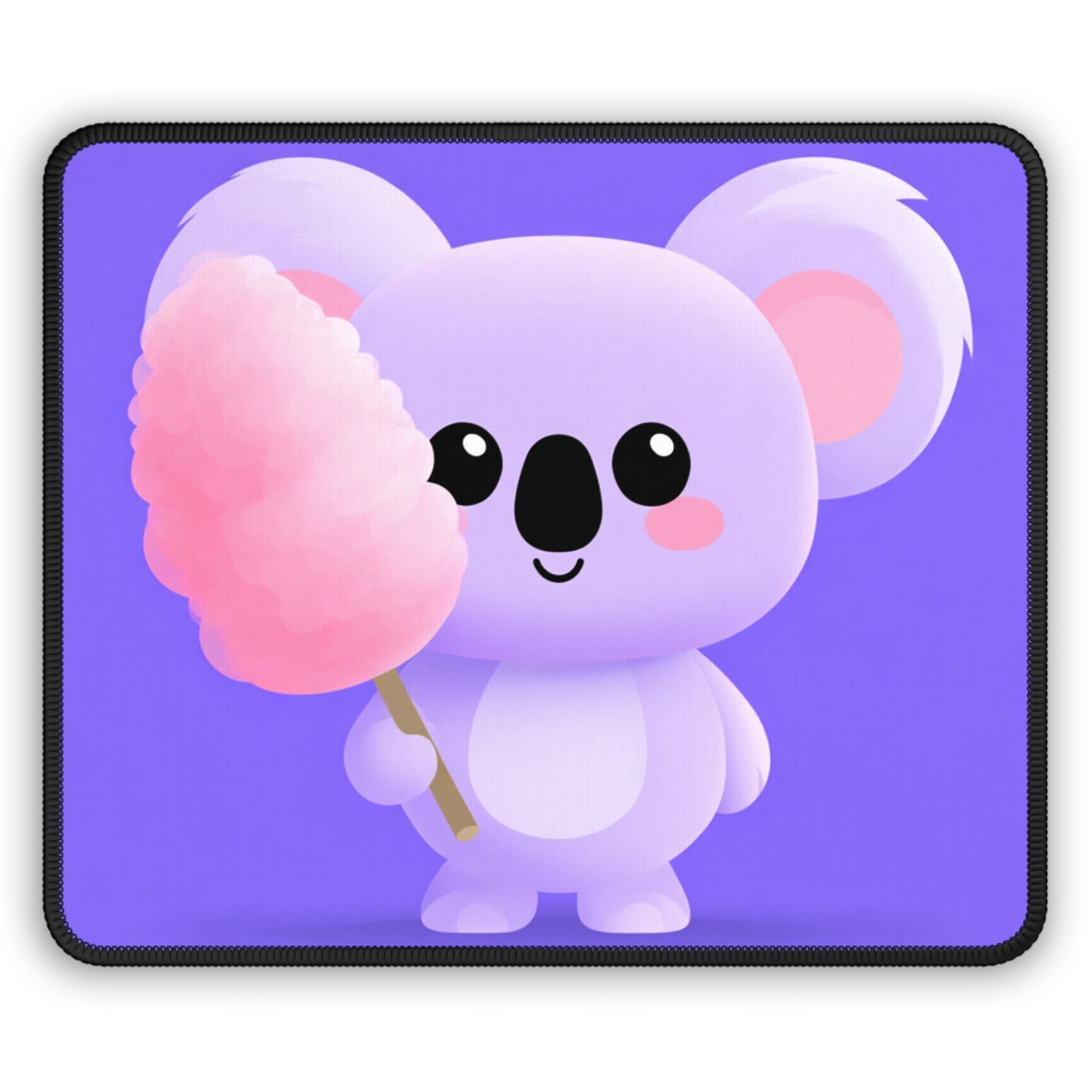 Cute Koala with Cotton Candy Gaming Mouse Pad | Kawaii Purple