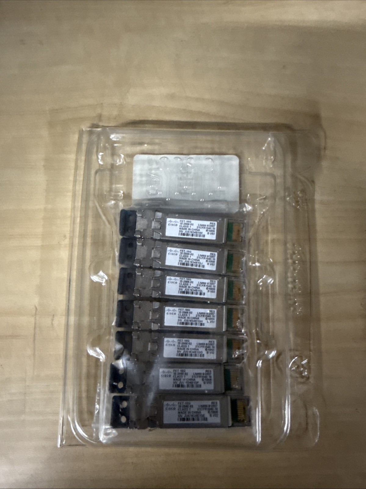 Cisco FET-10G (Lot of 7) 10GB BASE-SR 850nm MMF LC SFP+ Transceivers