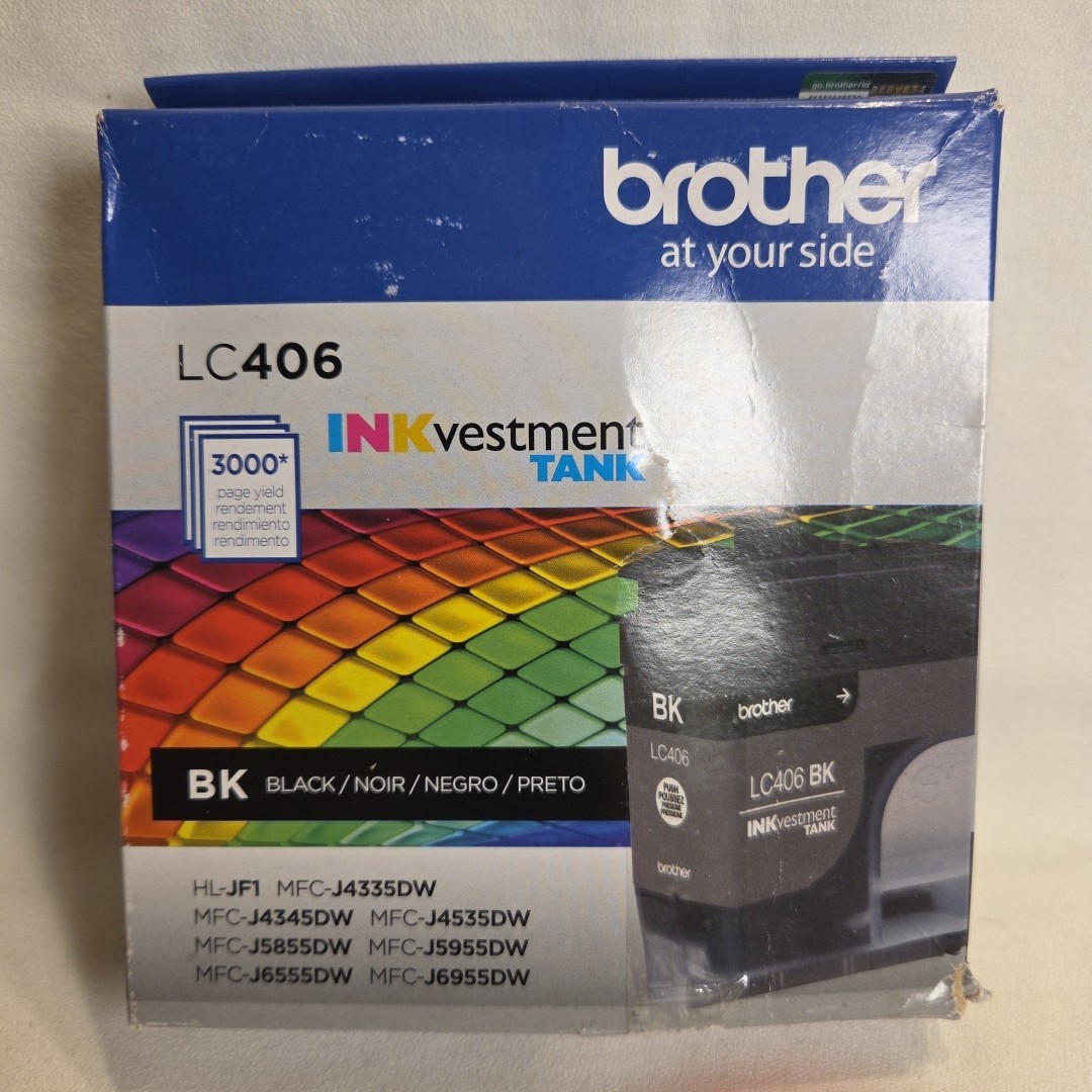 NEW OEM - BROTHER LC406 BK BLACK Ink Cartridge - 03/2027