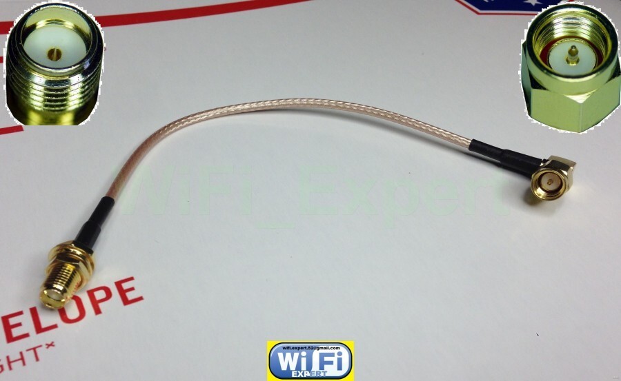 12 x 12 INCH SMA MALE RIGHT ANGLE to SMA Female Coaxial RF Extension Cable RG316