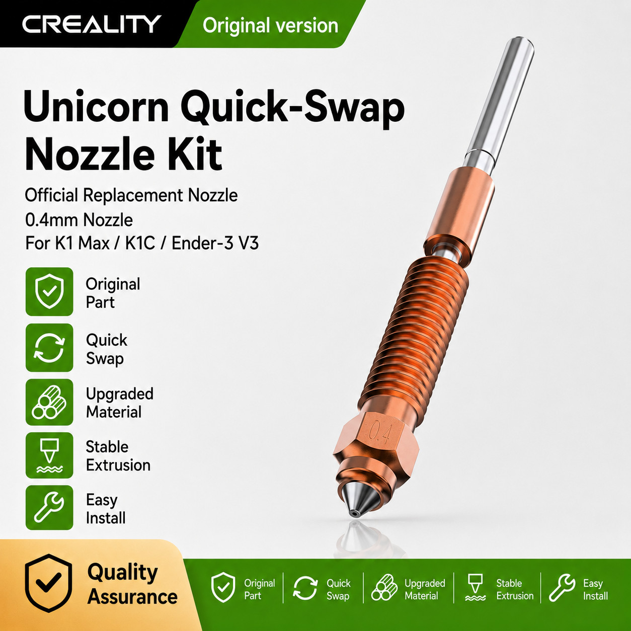 Creality K1 Max_K1C_Ender-3 V3 Unicorn Quick-Swap Nozzle Kit Upgraded Material