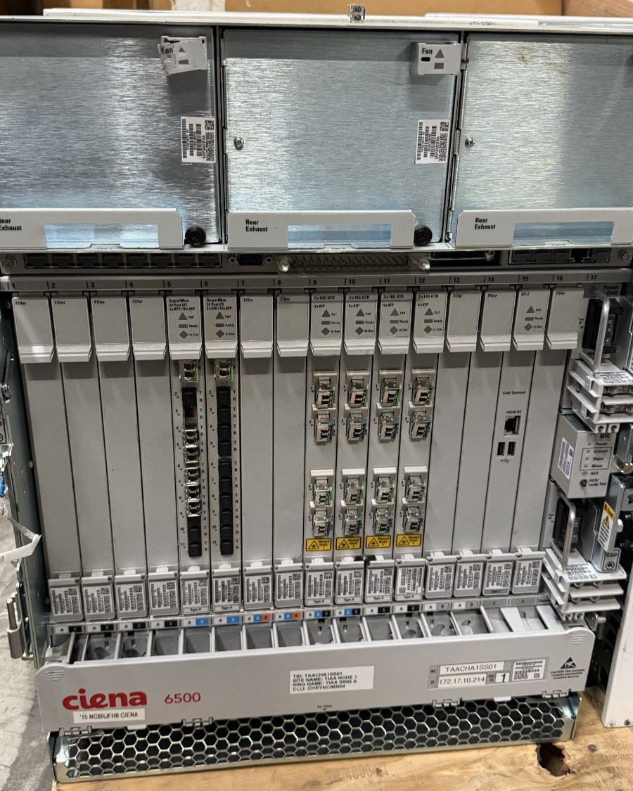 Ciena 6500 with Power Module & Fans & 7 NTK Module Cards *No Door