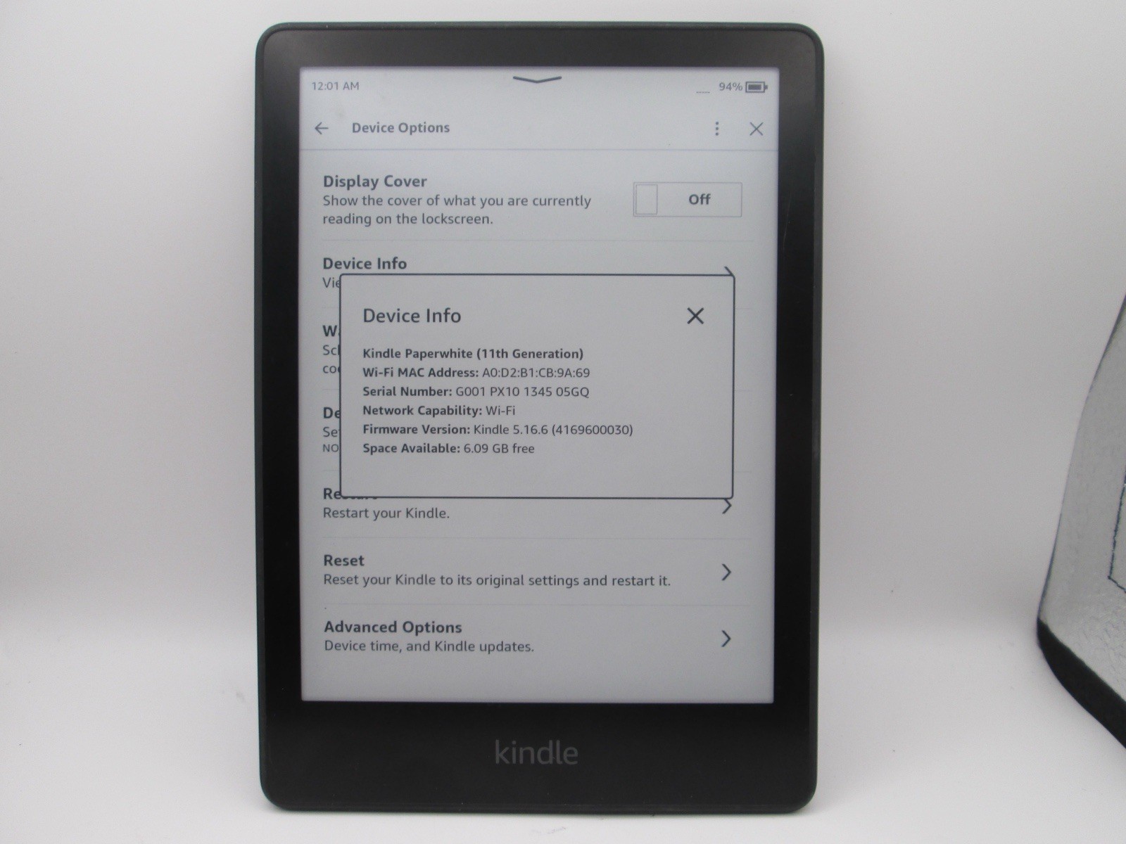 WiFi Only Amazon Kindle Paperwhite 11th Gen 8GB Black Tested Works
