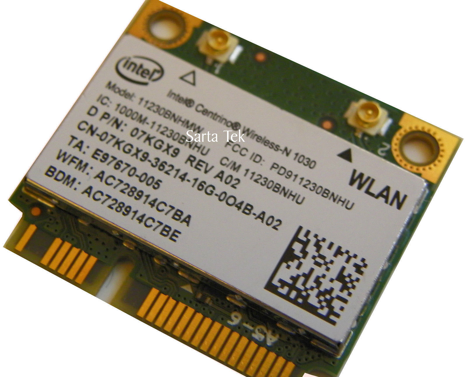 OEM Dell 7KGX9 Intel Centrino Wireless-N 1030 11230BNHMW b/g/n BT PCIe Half