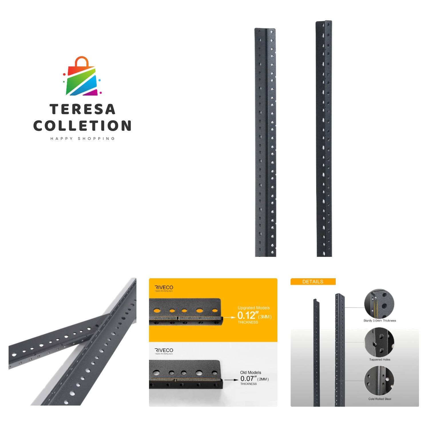 16U Rack Rails - Durable Steel for Flexible Horizontal & Vertical Mounting