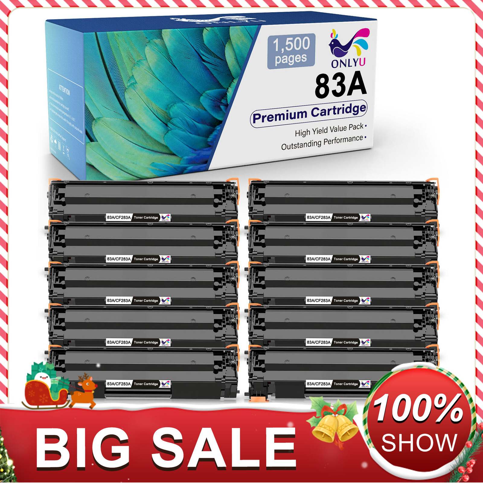 10 Black 83A CF283A Toner Cartridge For HP Laserjet Pro M125nw M127fw M127fn mfp