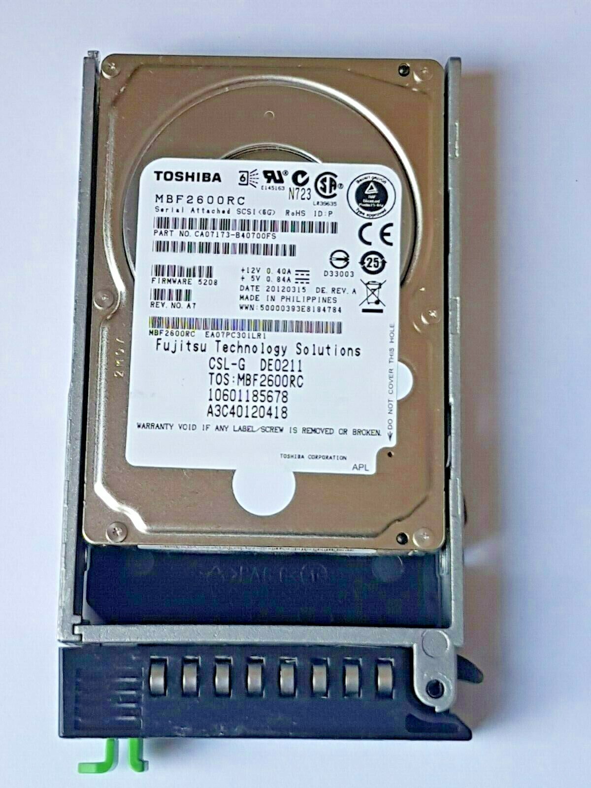 600GB SAS Toshiba Allegro 12MBF2600RC 10000rpm 16MB HDD 2.5" Hard Drive