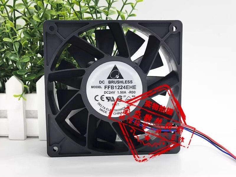 Delta FFB1224EHE-F00 12038 DC24V 1.50A 12CM 3-Wire High Airflow Inverter Cooling