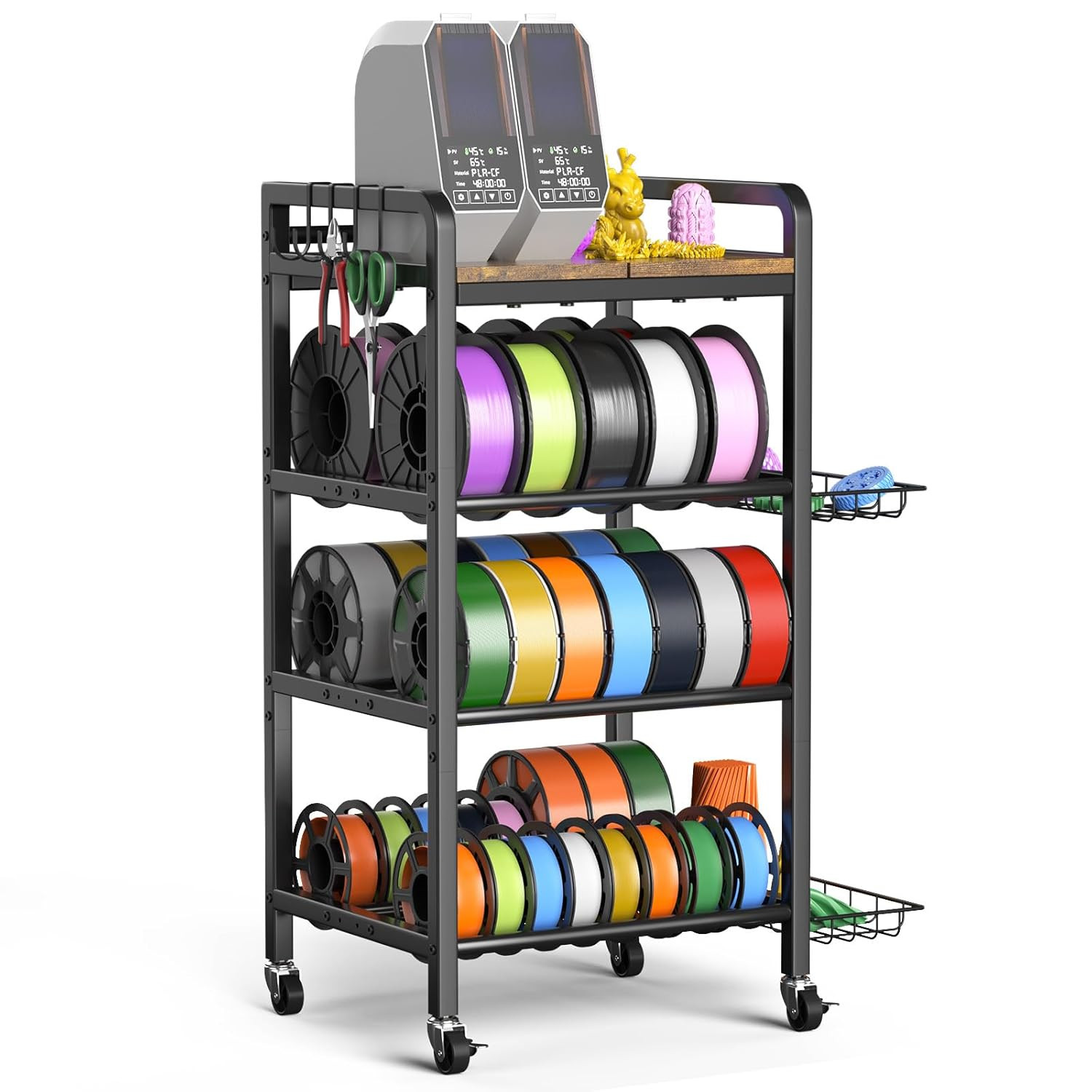 3D Printer Filament Storage Rack- 4 Tiers Filament Spool Holder, Heavy Duty 3D