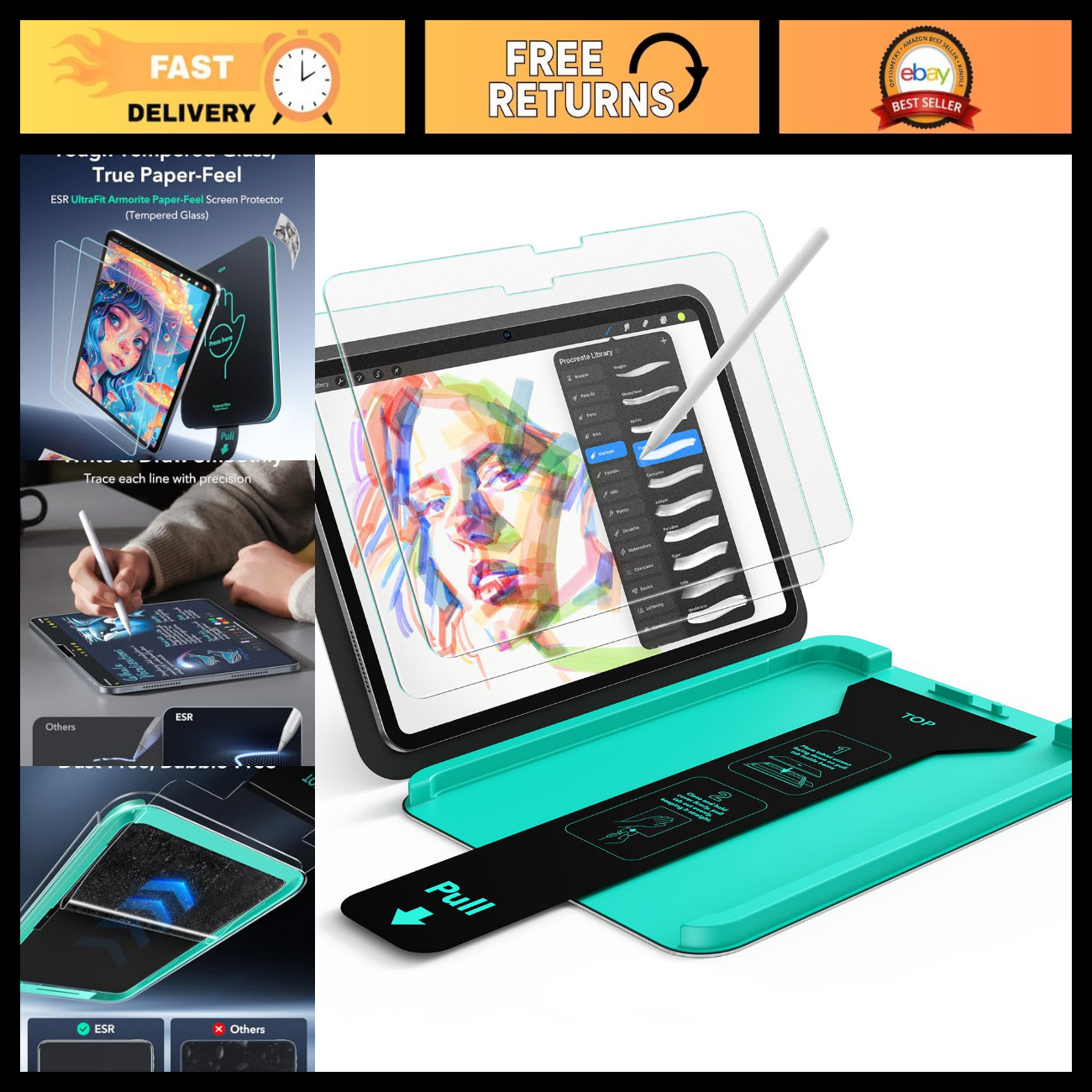 2 Pack Paper-Feel Screen Protector for iPad Pro 13" - Armorite, Anti-Scratch, HD
