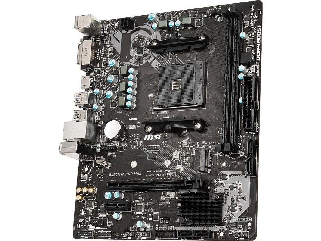 For MSI B450M-A PRO MAX motherboard B450 AM4 2*DDR4 32G HDMI+DVI m-ATX Tested OK