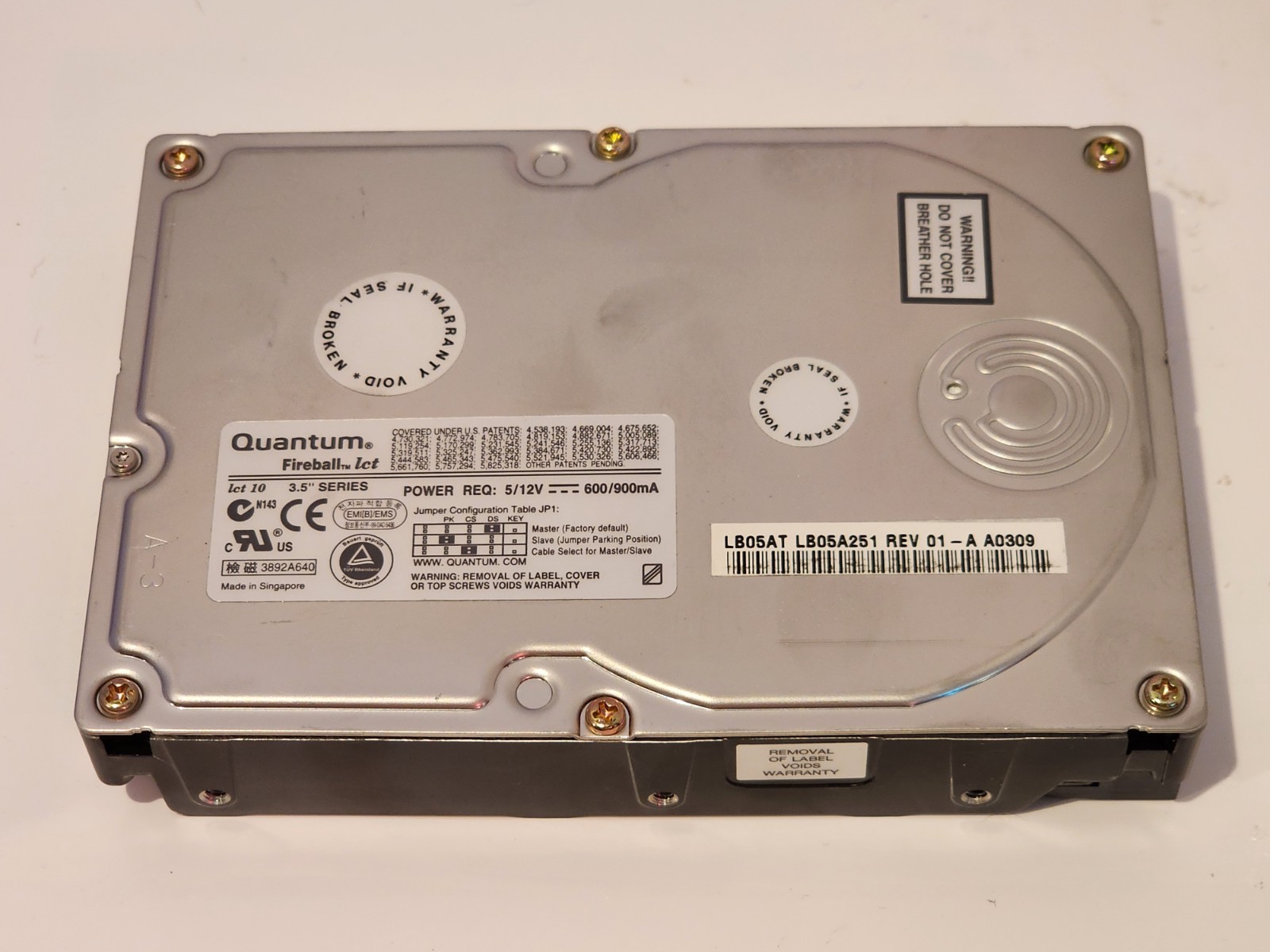 Quantum Fireball 5.1GB 3.5 Series Hard Drive NEW 