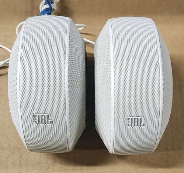 JBL Pebbles USB Plug & Play Stereo Computer Speakers White/Silver Tested Works
