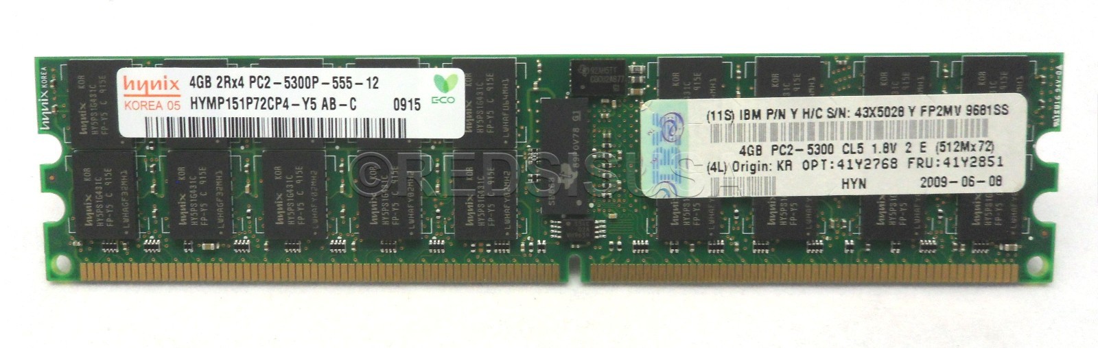 Genuine IBM 4GB (1x 4GB) ECC RAM PC2-5300P DDR2 667MHz Server Memory 41Y2851