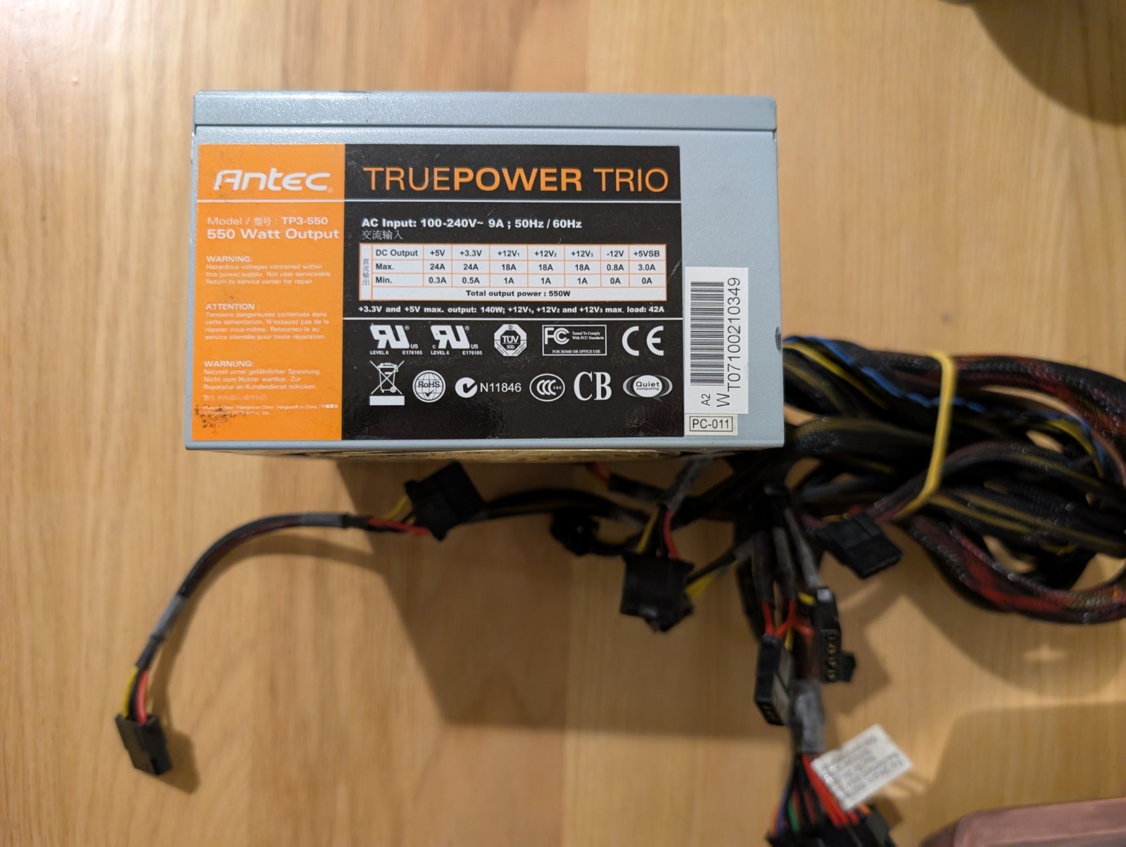 Antec TruePower Trio TP3-550 550 Watt ATX Computer Power Supply