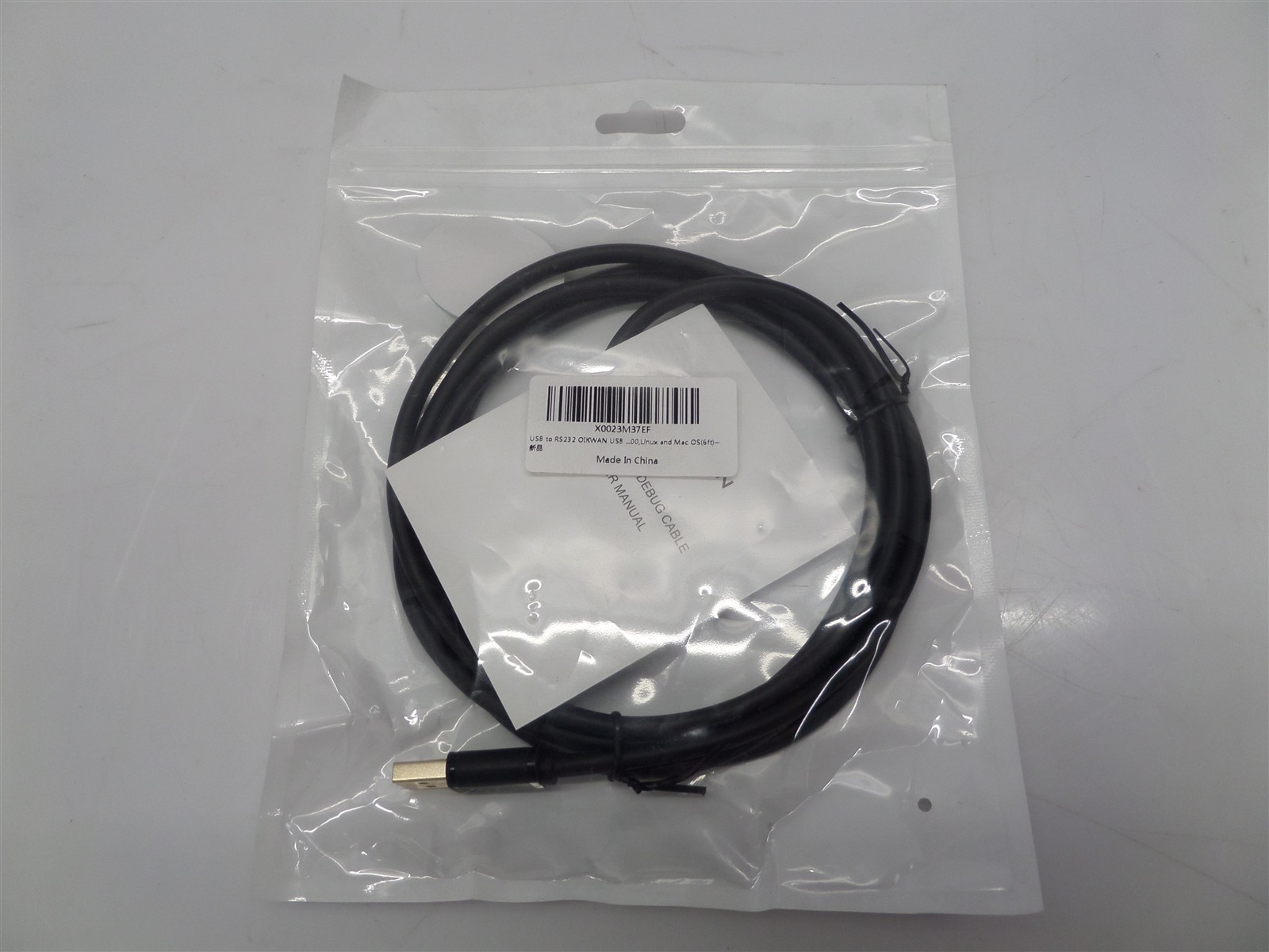 Oikwan USB to RS232(male) Serial Adapter 6ft Black