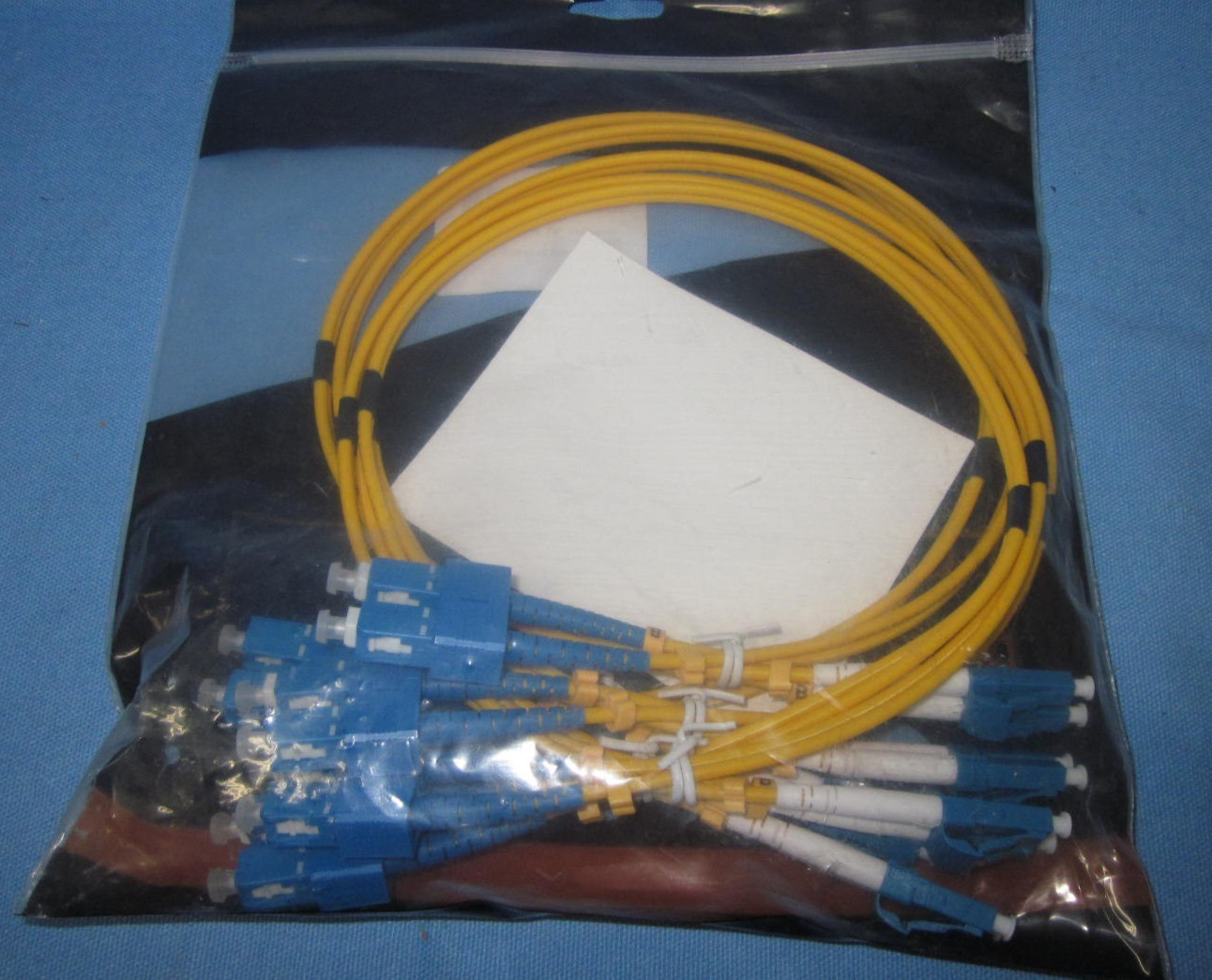 a Five Pack of FOBOIU Fiber Optic Patch Cables
