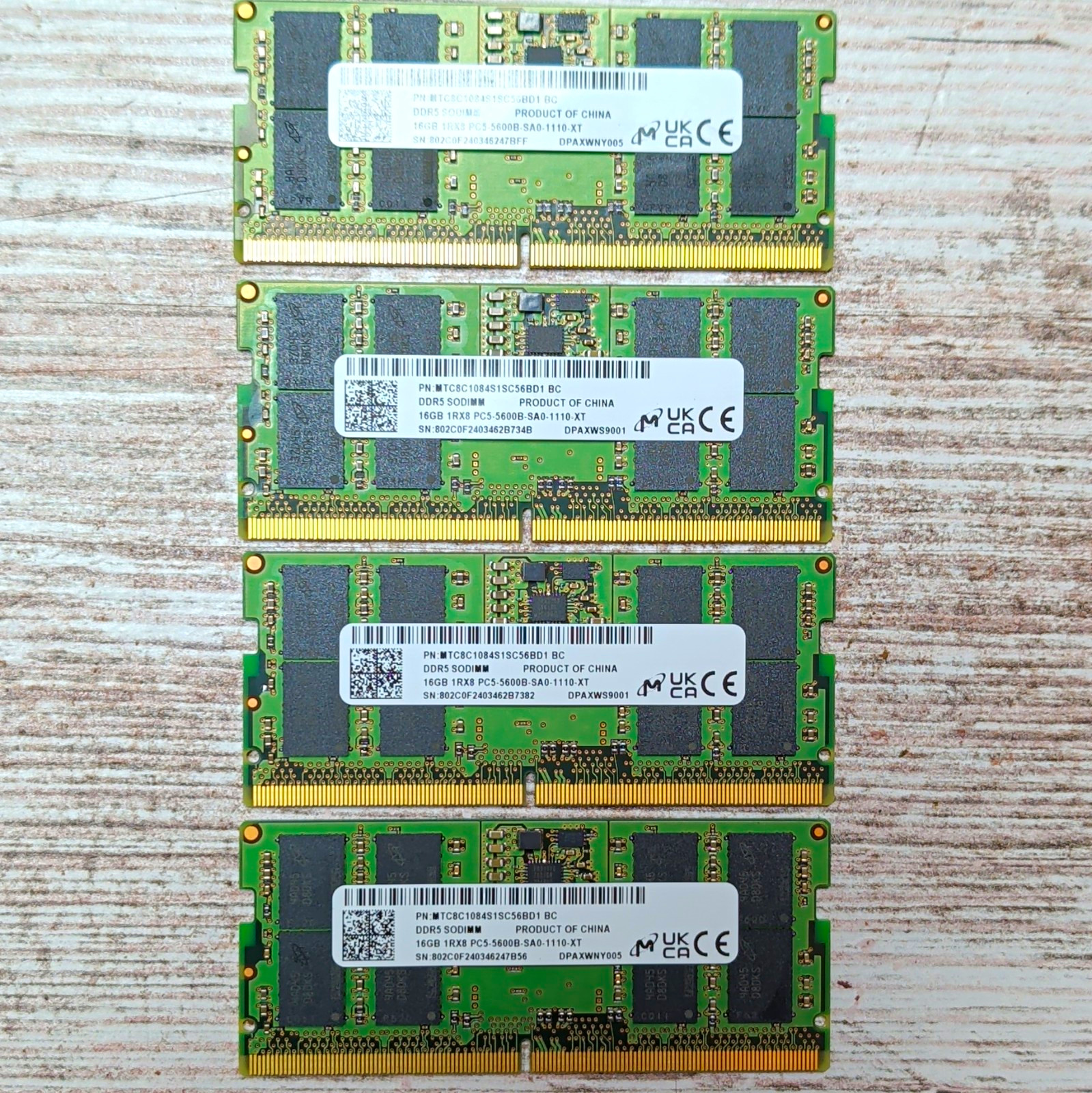 Micron 64GB (4x16GB) DDR5-5600 PC5-5600B SO-DIMM 262-Pin Non-ECC
