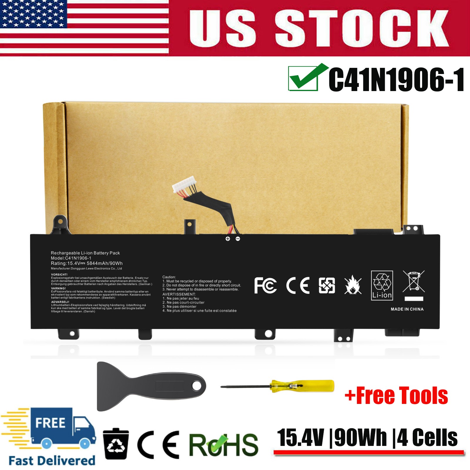 ✅C41N1906-1 Battery for Asus TUF Gaming FA706IU FA506 FA506QR FX506 FX506LH 90Wh