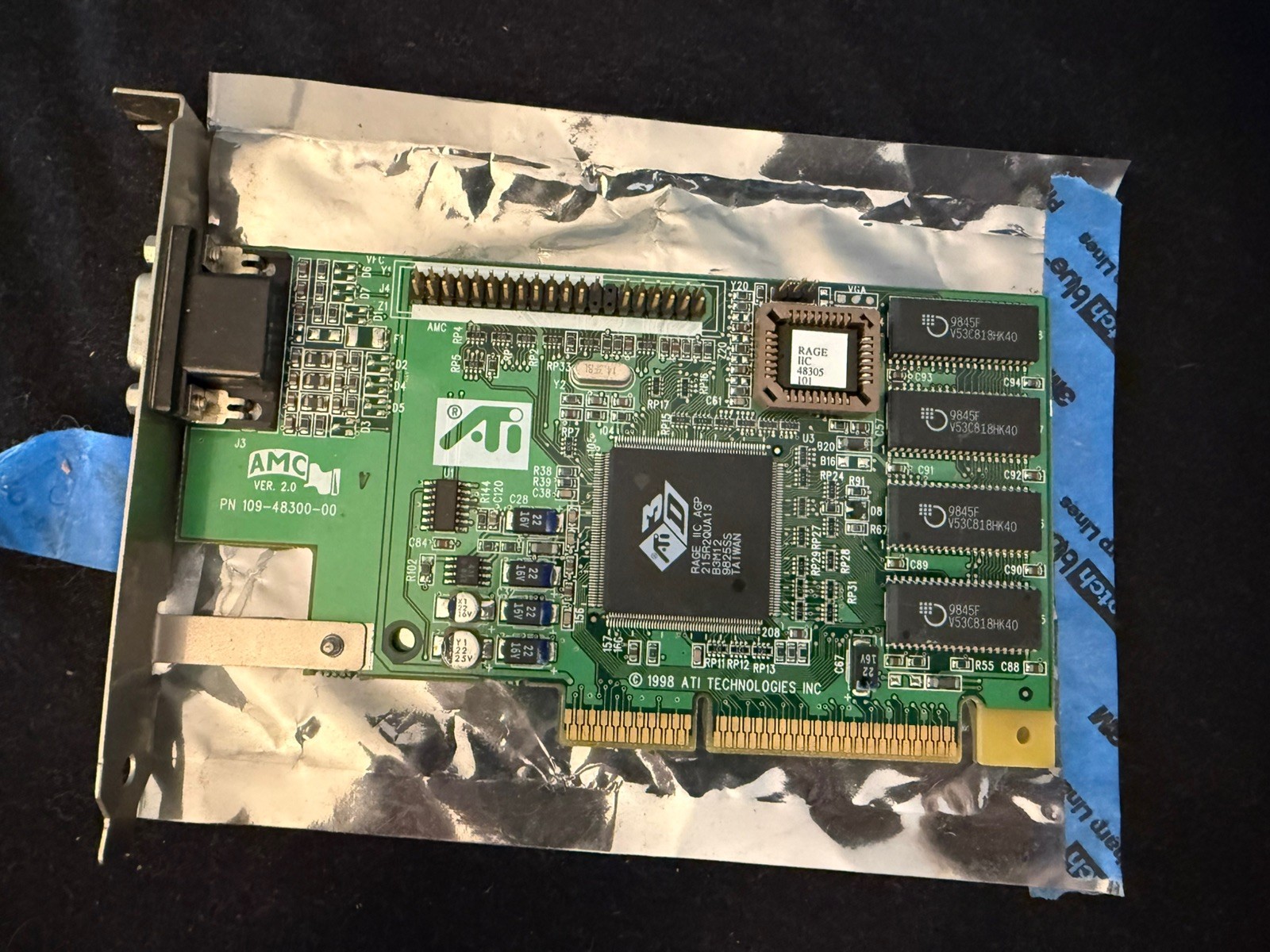 ATI Rage IIC AGP Video Card 109-52800-01 Vintage 4MB VGA Graphics