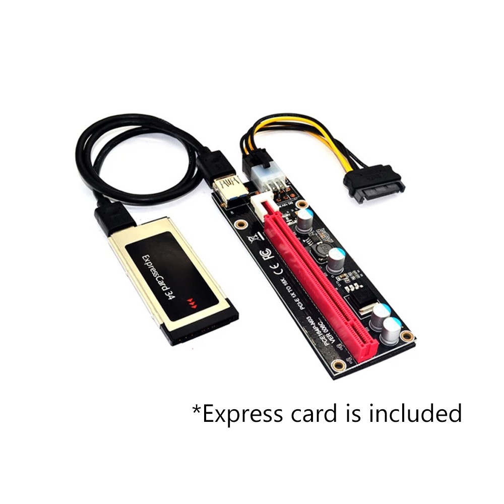 Expresscard Express Card 34mm to PCI-E 16X Riser for Laptop External GPU Card