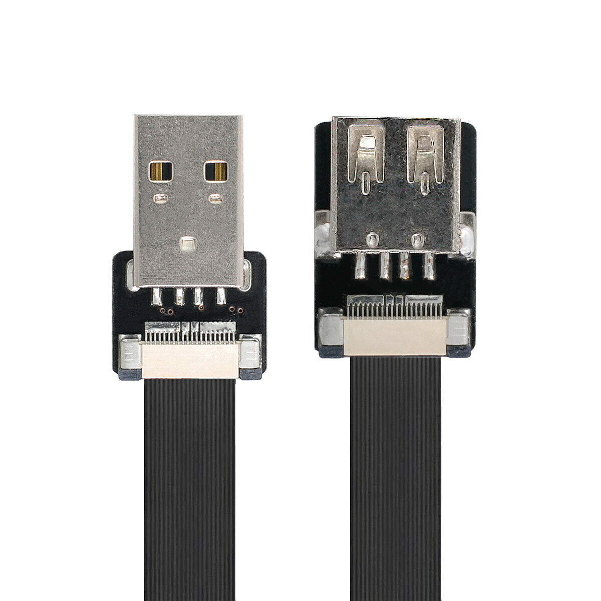 USB 2.0 Type-A Male to Female Extension Data Flat Slim FPC Cable for FPV & Disk